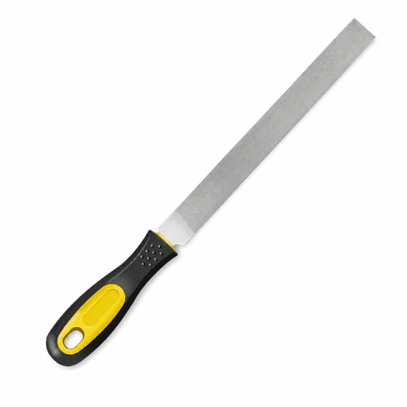 8" Flat Mill File with Smooth Fine Teeth, 12.2" Overall Length Carbon Steel Metal Sharpening File Tool with Ergonomic Handle