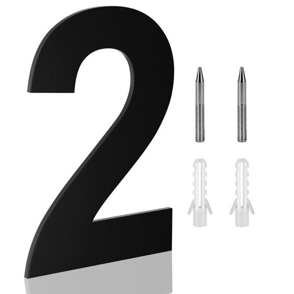 8" Floating Address House Number, Modern Metal Anti-Rust House Numbers with Nail Kits for Door Garden Mailbox Decor Visibility Signage