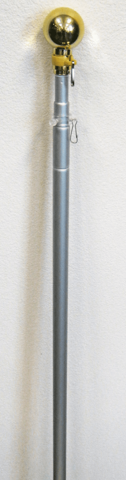 8 Foot Aluminum Silver Pole with (Ball) 8FT Residential Commercial (No Base)