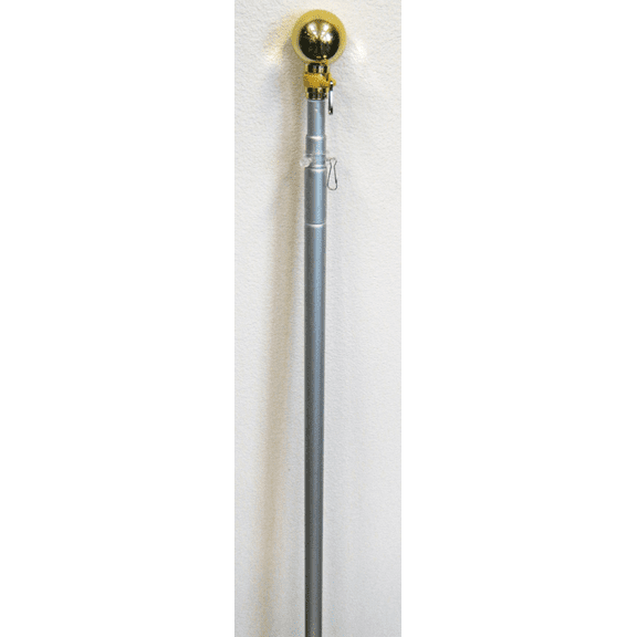 8 Foot Aluminum Silver Pole with (Ball) 8FT Residential Commercial (No Base)