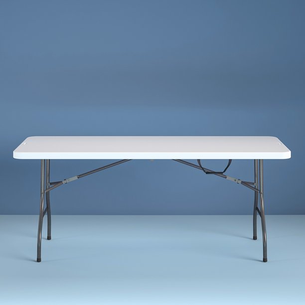 8 Foot Centerfold Folding Table, White