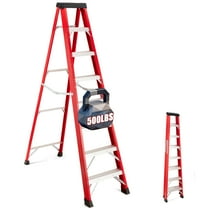 8-Foot Fiberglass Step Stool Industrial, 500-Pound Load Capacity, Little Giant Ladders with Tool Tray, Folding Step Ladder for Home and Electricians