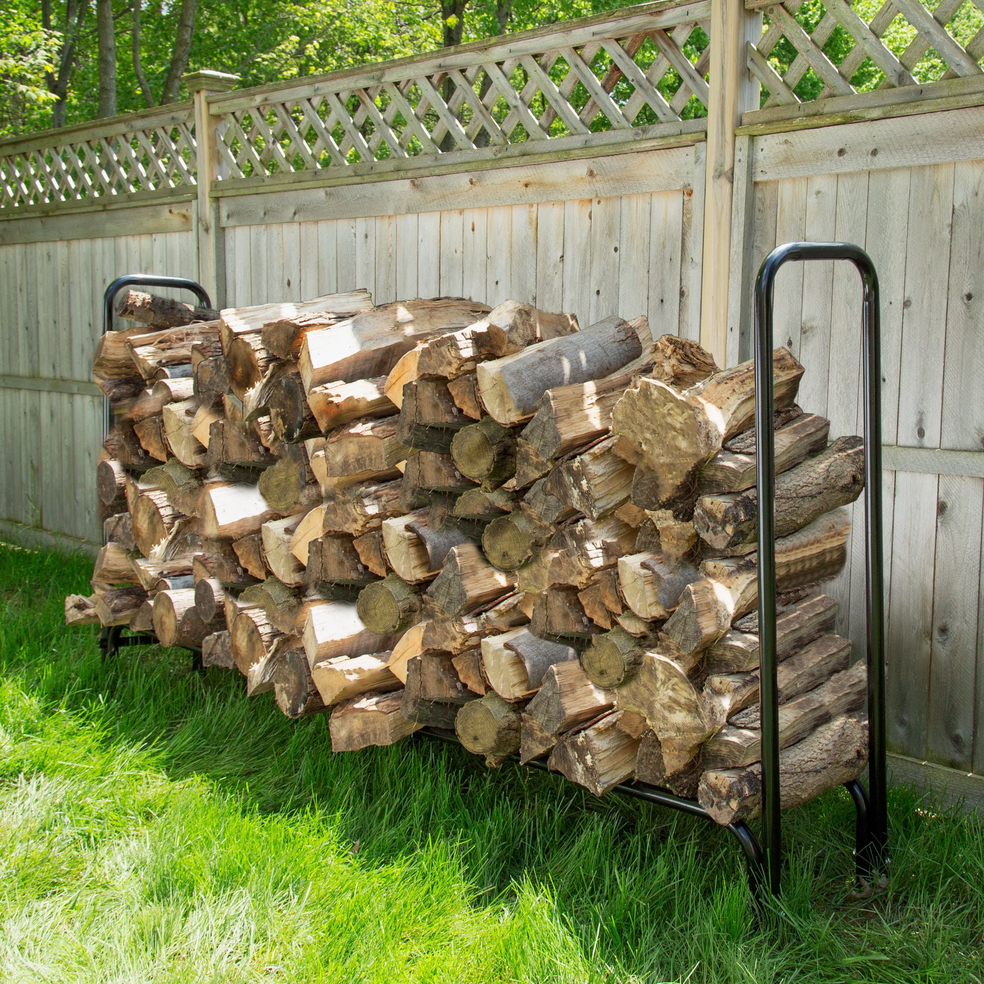 8 Foot Firewood Log Rack with Cover by Pure Garden - Walmart.com
