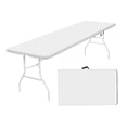 thumbnail image 1 of 8 Foot Folding Table,White Plastic Folding Table,Built-in Handle,Indoor Outdoor Table for Picnic Party Dining Camping,White, 1 of 7