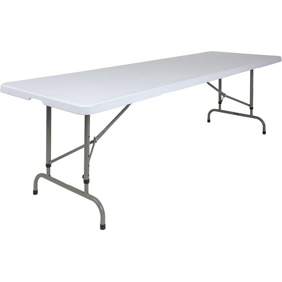 8-Foot Height Adjustable Granite White Plastic Folding Event Table