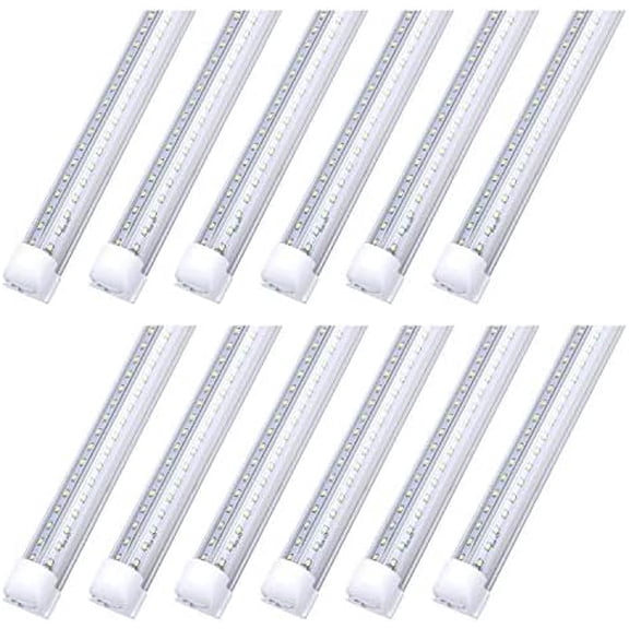 8 Foot LED Tube Lighting, Linkable LED Shop Light Fixture, 72W 6000K, T8 LED Bulb Lights, V Shaped 270 Degree angle, Replace 8FT Fluorescent Light Bulbs (12Pack)$$Tools & Hardware Other