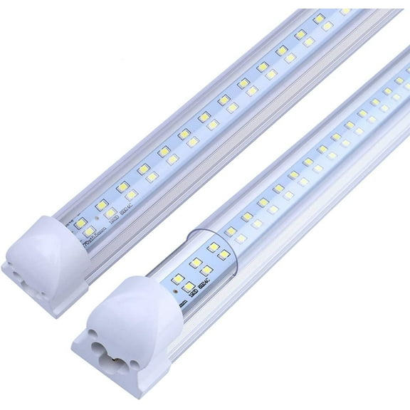 8 Foot Led Shop Light V Shape 8ft 2 Row Clear 72W Cold White 6000K Pack of 25