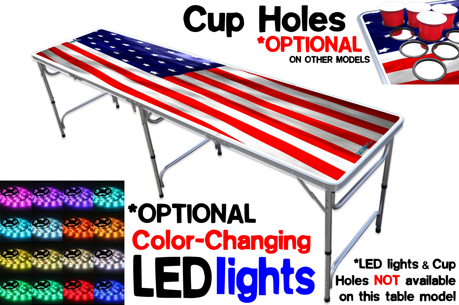 8-Foot Professional Beer Pong Table - America Edition
