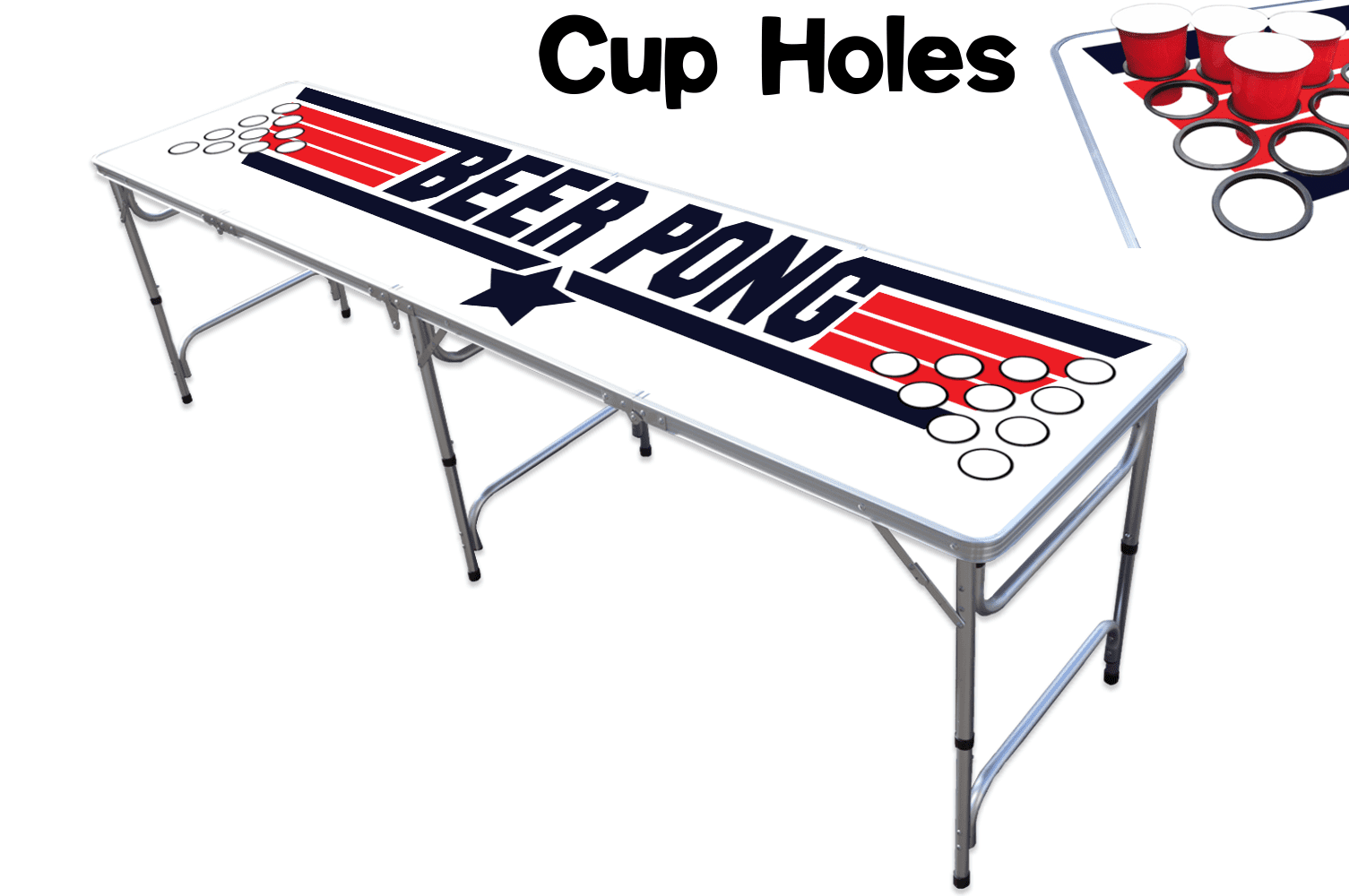 8-Foot Professional Beer Pong Table w/ Cup Holes - Top Pong Edition
