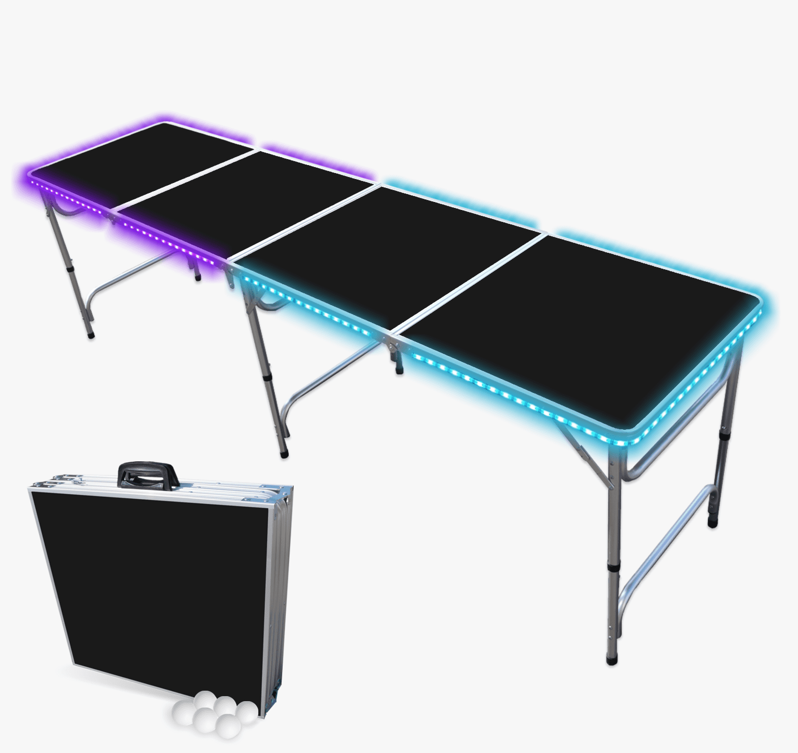 8-Foot Professional Beer Pong Table w/ LED Glow Lights - Splash Edition