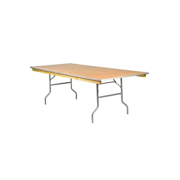 8 Foot Rectangle Plywood Folding Table - 96" x 48" by Chivari