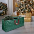 thumbnail image 1 of 8 Foot Waterproof Christmas Tree Storage Bag - Heavy Duty PE Woven Cover with Identification Card Slot & Two-Way Zipper, Storage Container for Artificial Trees green, 1 of 7