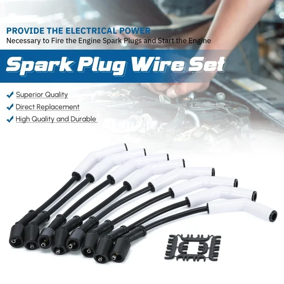 8For GM Chevy 4.8L 5.3L 6.0L LS3 LS7 LT 9070C Spark Plug Wire 9000 Ceramic Boot