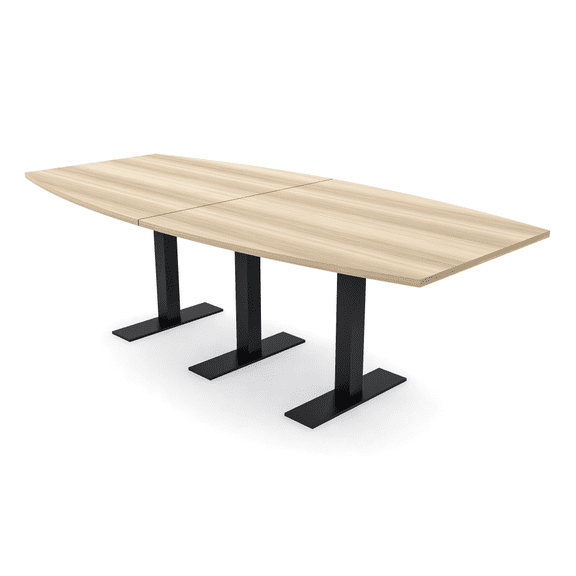 8 Ft Boat Conference Table with Metal T-Bases And Electrical Units