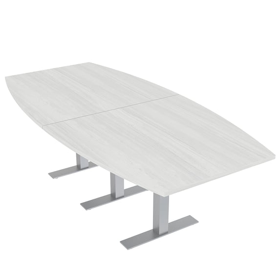8 Ft Boat Conference Table with Metal T-Bases And Electrical Units