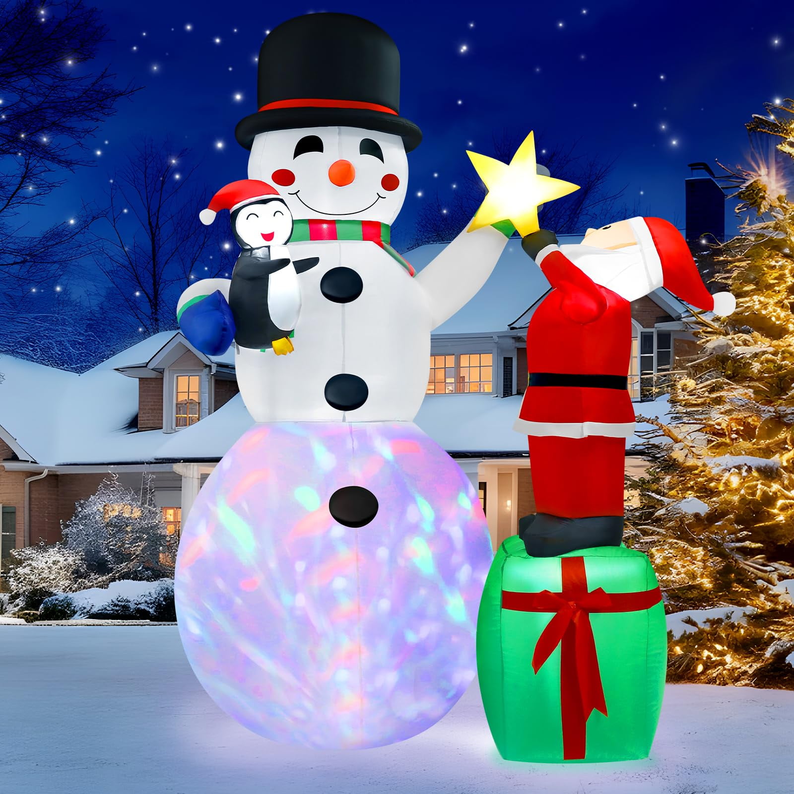 Ft Christmas Inflatables Oif Outdoor Decoration Christmas Snowman Blow Up Yard Decorations