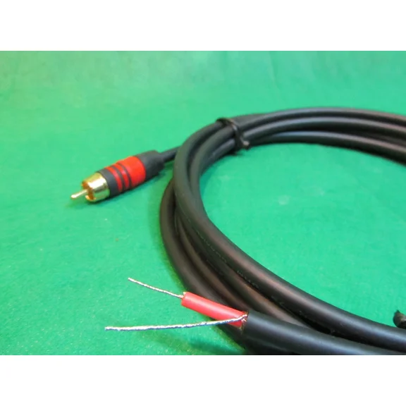 8 Ft Dc Pro Speaker Subwoofer Shielded Cable, Gold Rca To Bare Wire.