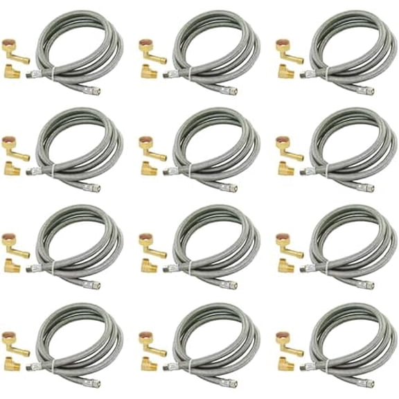 8 Ft. Dishwasher Installation Kit, Pack of 12, Braided Stainless Steel Supply Line with 3/8 Inch Compression Ends, 41059-CP$$Tools & Hardware Other