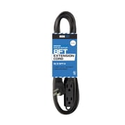 Iron Forge Cable 8 ft Flat Plug Black Extension Cord with 3 Outlets - 16/3 SJTW 3 Prong Indoor Extension Cord with Multiple Outlets