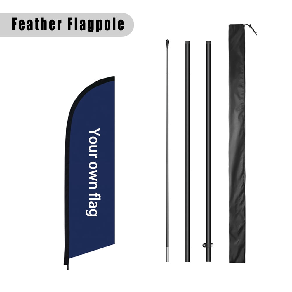 8 Ft Fiberglass Aluminum Alloy Feather Flag Pole Flagpoles