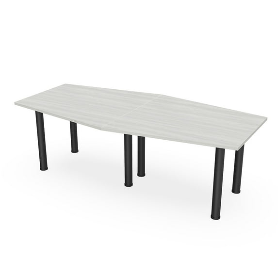 8 Ft Hexagon Irregular Conference Table Post Leg Power And Data