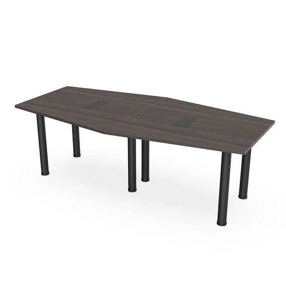 8 Ft Hexagon Irregular Conference Table  Post Leg Power And Data