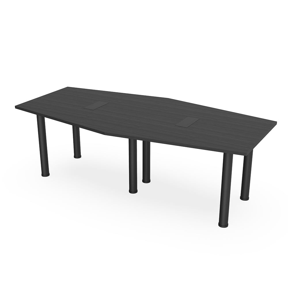 8 Ft Hexagon Irregular Conference Table Post Leg Power And Data ...