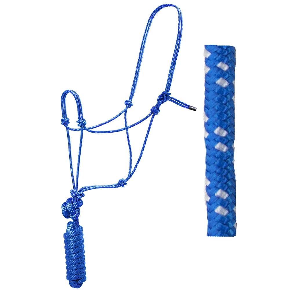 8 Ft Hilason Horse Halter Knotted Basic Poly Rope With Lead Blue ...