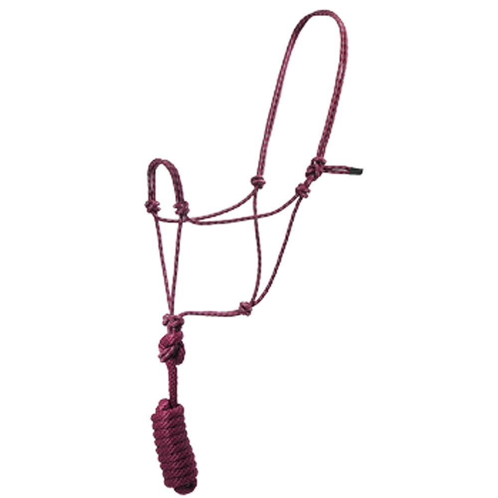 8 Ft Hilason Horse Halter Knotted Basic Poly Rope With Lead Burgundy ...