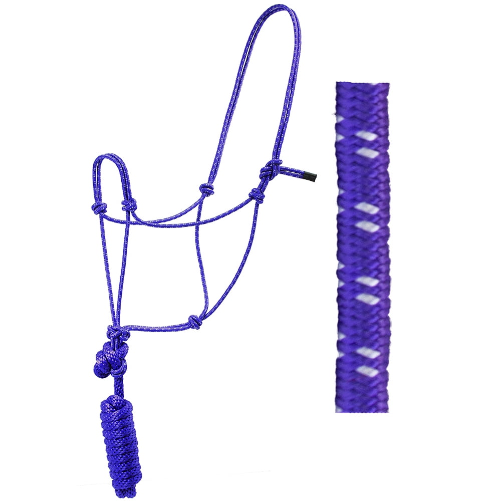 8 Ft Hilason Horse Halter Knotted Basic Poly Rope With Lead Purple ...