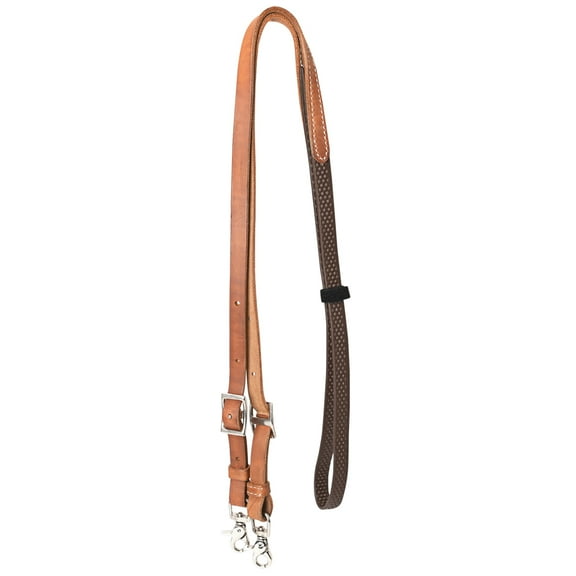 8 Ft Hilason Horse Western Leather Rubber Grip Barrel Roper Reins Tan / Brown