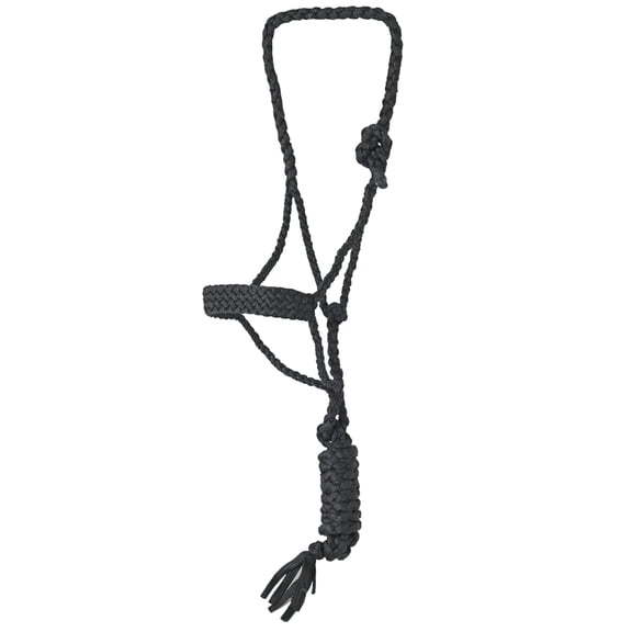 Hilason Braided Nylon Knotted Rope Horse Halter With 8 Ft. Lead Rope Heavy Duty Training Halter