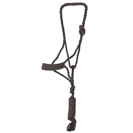 Hilason Braided Nylon Knotted Rope Horse Halter With 8 Ft. Lead Rope Heavy Duty Training Halter