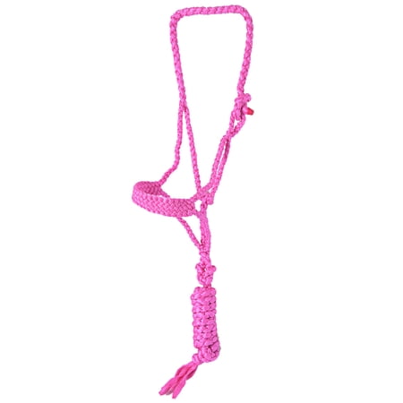 Hilason Braided Nylon Knotted Rope Horse Halter With 8 Ft. Lead Rope Heavy Duty Training Halter