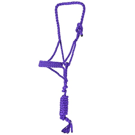 Hilason Braided Nylon Knotted Rope Horse Halter With 8 Ft. Lead Rope Heavy Duty Training Halter