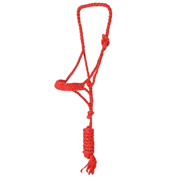 Hilason Braided Nylon Knotted Rope Horse Halter With 8 Ft. Lead Rope Heavy Duty Training Halter