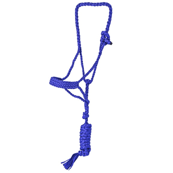 Hilason Braided Nylon Knotted Rope Horse Halter With 8 Ft. Lead Rope Heavy Duty Training Halter