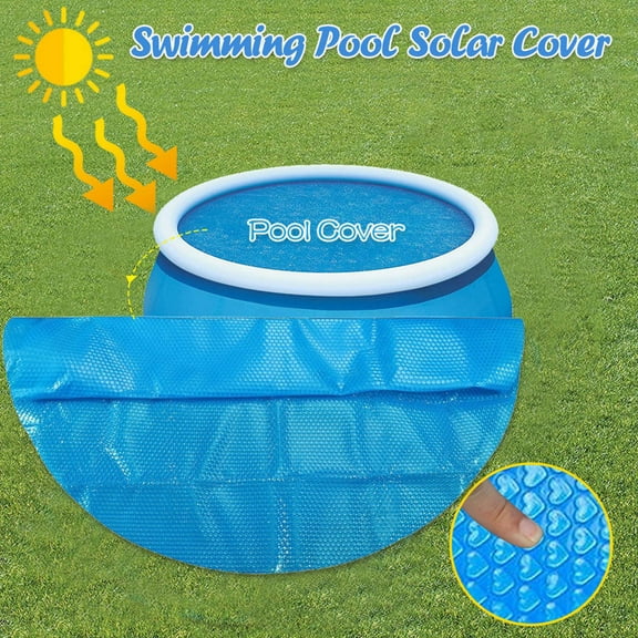8 Ft Round Pool Solar Cover, Heat Retaining Blanket for Inground and Above Ground Swimming Pools, Use Sun to Heat Pool, Bubble Heating Blankets