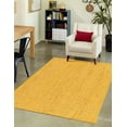 thumbnail image 1 of 8 Ft Square Yellow Jute Area Rug, Hand-Woven, Reversible, Farmhouse Boho Style, Durable & Pet-Friendly Rug for Living Room, Dining Room, and Bedroom, 1 of 5