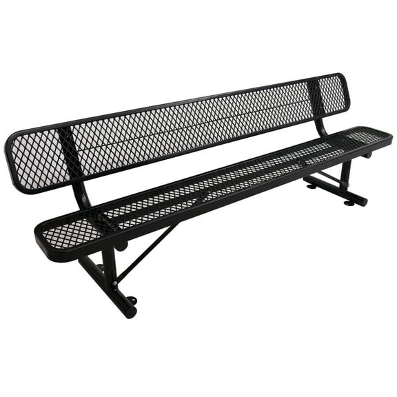 8 Ft. Steel Bench With Supportive And Reliable - Black For Garden Firm