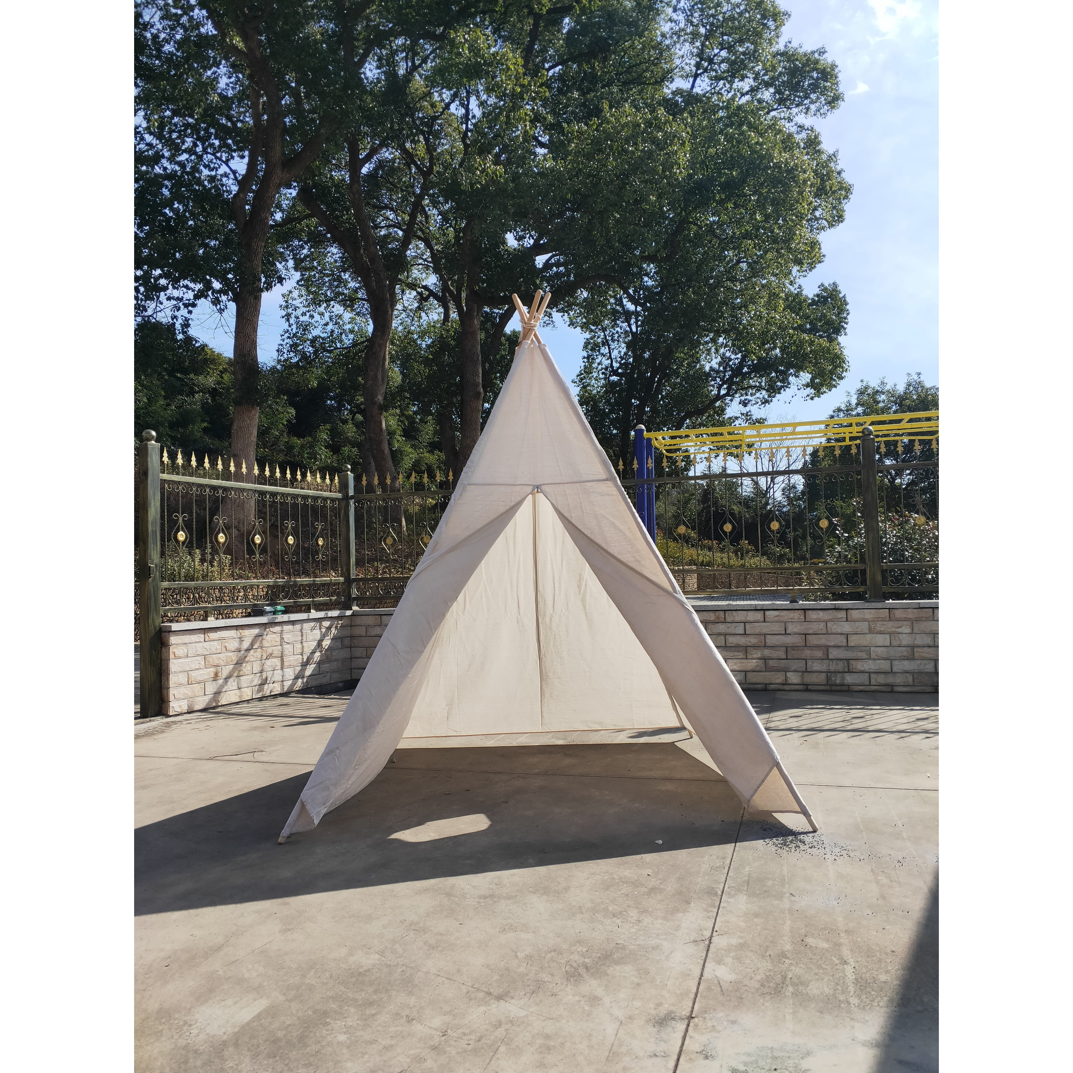 8 Ft Super Large Kid s Teepee Tent for Indoor And Outdoor Off White 1pc