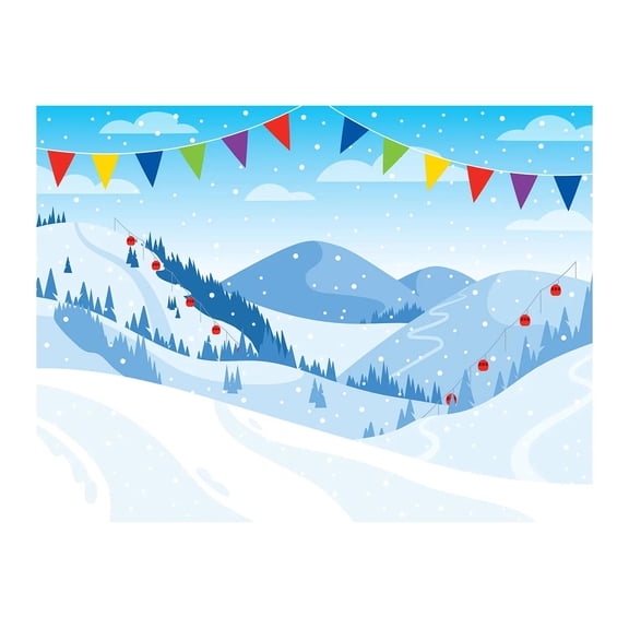 8 Ft. x 6 Ft. Snowbound Slope VBS Mountain Scene Backdrop