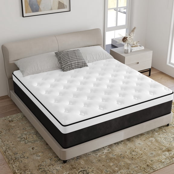 AMENDPATURE 8" Full Size Hybrid Mattress,Gel Infused Memory Foam and Pocket Spring in a Box,Medium,Adult