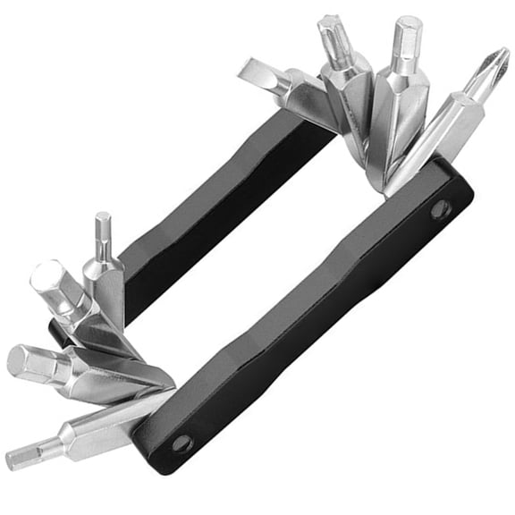 8 Function Cycling Folding Hexagonal Spokes Wrench Space Saving Portable Bike Repair Wrench Easy to Use