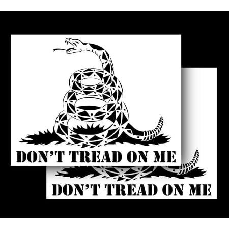 8" GADSDEN FLAG Vinyl Car Truck Window Don't Tread on me Sticker 2PK BLACK