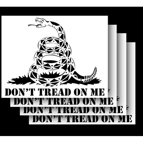 8" GADSDEN FLAG Vinyl Car Truck Window Don't Tread on me Sticker 4PK BLACK