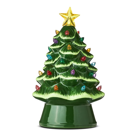 Mr. Christmas Decorative 8-inch Nostalgic Green Ceramic Tree