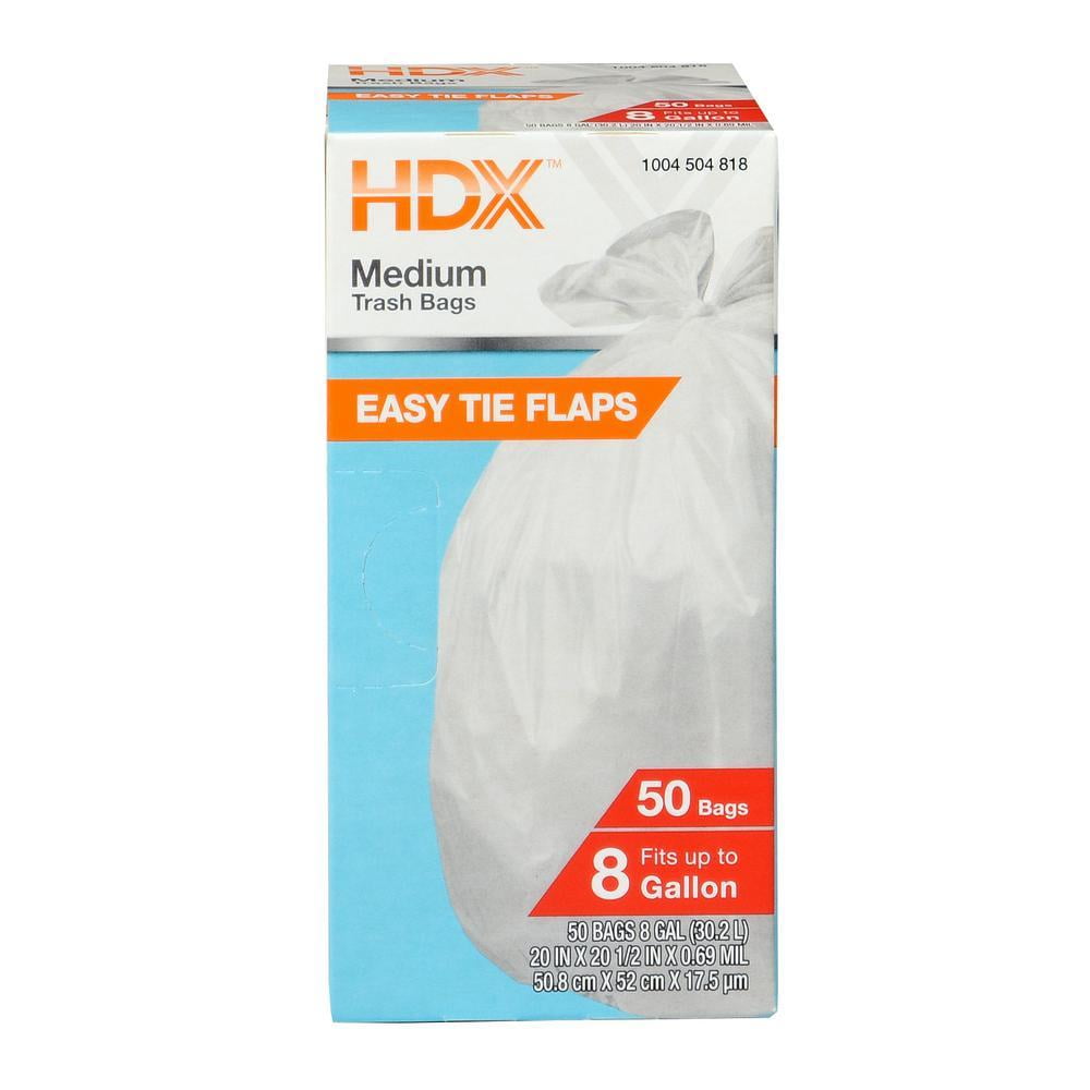 HDX 8 Gal. White Medium Trash Bag (200-Count) HDX8GW50COMBO3 - The Home  Depot