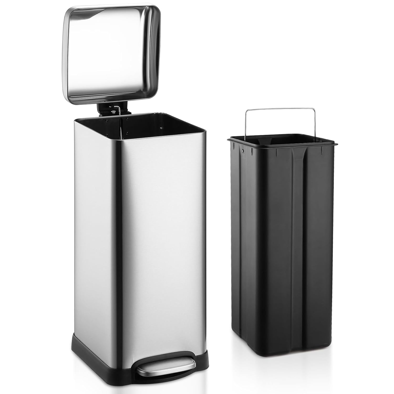 8 Gallon/30 L Kitchen Trash Can,Fingerprint-Proof Stainless Steel Trash ...
