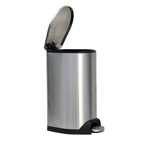 8 Gallon / 30 Liter Brushed Stainless Steel Silver Color Step on Trash Can